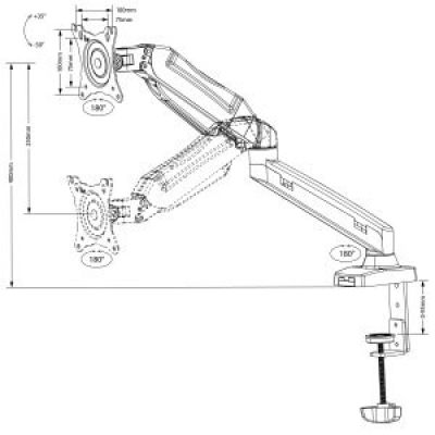 21. Maclean MC-860 Tischhalterung für Monitore (Desktop; 13" - 27"; max. 8 kg)