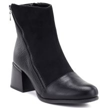 Gefütterte Damen-Ankle-Boots mit Blockabsatz, schwarz, M.Daszyński SA269-5
