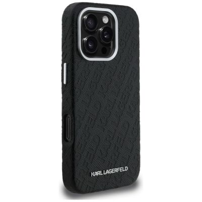 4. Karl Lagerfeld FW Stamped Karl MagSafe Hülle für iPhone 16 Pro Max - Schwarz
