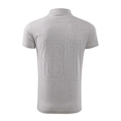 4. Malfini Single J. M MLI-20203 hellgraues Melange-Poloshirt