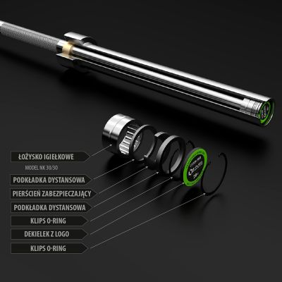 4. Olympische Langhantel 20 kg 2200 mm GOP220 PRO + ZG1000R HMS-Klemmen