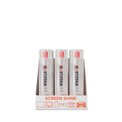 Whoosh Grab and GO – Bildschirmreinigungsspray 80 ml + Mikrofasertuch (9 Stück im Display)