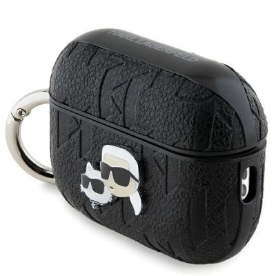 3. Karl Lagerfeld Monogramm Karl & Choupette Head Case für AirPods Pro 2 – Schwarz