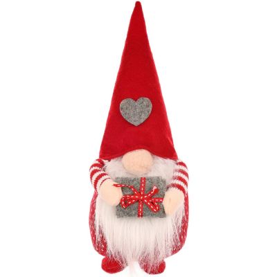 6. Weihnachtsmann-Gartenzwerg mit Geschenk, 30 cm