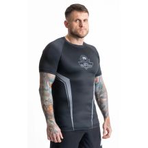 Grauer Kurzarm-Rashguard mit DBX Bushido-Logo