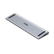 UNITEK KVM-Dockingstation mit 2x HDMI, 1x DP 4K, USB-C, MST, HDMI 2.0 und Standfuß