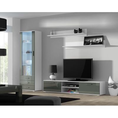 9. TV-Schrank SOHO 180 weiß/grau glänzend
