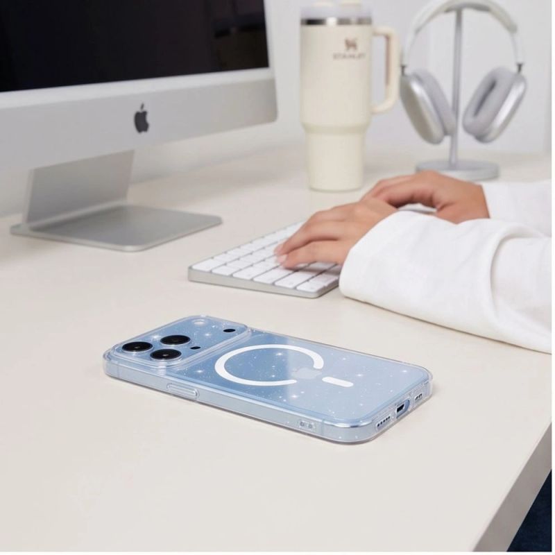 4. Tech-Protect FlexAir MagSafe iPhone 17 Pro / 18 Pro Hülle – Transparenter Glitzer
