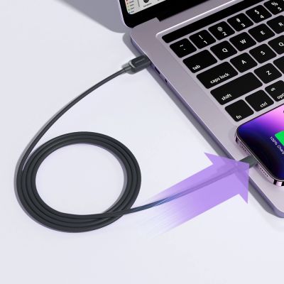 6. Joyroom Multi-Color Series A14 Lightning /USB-A 2,4A Kabel 1,2 m – Schwarz