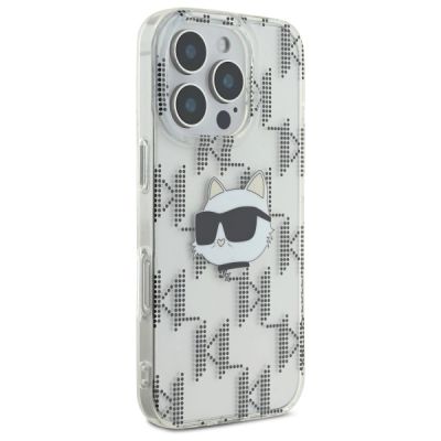 4. Karl Lagerfeld IML Choupette Head Galvanisierte Hülle für iPhone 16 Pro Max – transparent