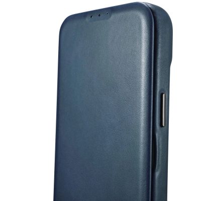 14. iCarer CE Oil Wax Premium Leather Folio Case iPhone 14 Plus magnetische Klapphülle MagSafe blau (AKI14220707-BU)