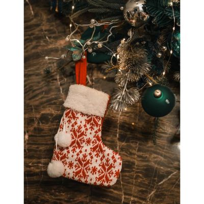 8. Weißer Geschenksocken-Anhänger, 16 x 19 cm