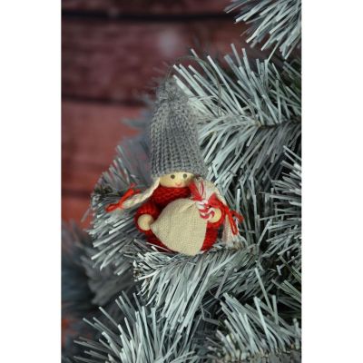 35. Dekorative Puppe mit Tasche, rotes Mädchen, 7,5 cm