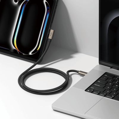 5. Ringke 3.2 Gen. 2x2 USB-C, PD 3.1 240W 2m abgewinkeltes Kabel - schwarz