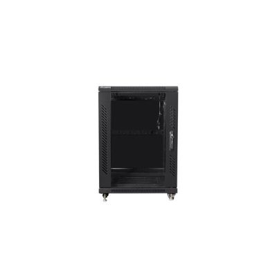10. Lanberg FF01-6615-12B Rack-Schrank (15 HE; 19 Zoll; 848 mm / 600 mm / 600 mm; Standgerät; Glas; 800 kg; schwarz)