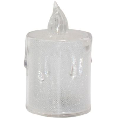 23. Dekorative Kerzen, 3 Stück, transparent, warmweiß, 1 LED