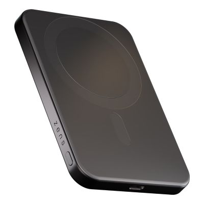 ZENS Slim Qi2 Aluminium Powerbank - 5000 mAh magnetische Powerbank kompatibel mit MagSafe und Qi2 (schwarz)