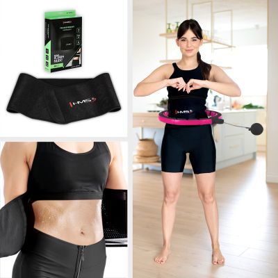 9. HHM16 HULA HOP SCHWARZ/PINK MIT MAGNETEN UND GEWICHT + HMS ZÄHLER