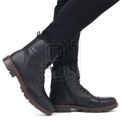 17. Rieker M RKR296A Wollgefütterte Lederstiefelette, schwarz