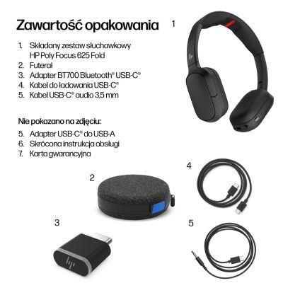 13. HP Poly Stereo Bluetooth-Headset Focus 625