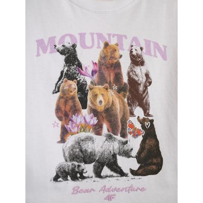 7. Mädchen-T-Shirt mit kastenförmigem Schnitt und Aufdruck 4F 4FJKAW26TTSHF4426-10S