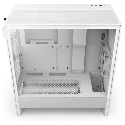 12. NZXT H5 Flow MIDI-Towergehäuse mit Fenster, weiß