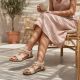 5. Beigefarbene Damen-Sandalen zum Hineinschlüpfen, Artiker 58C0628