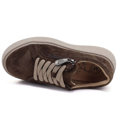 4. Braune Damen-Plateauschuhe aus Wildleder, Jezzi 26PB18-566