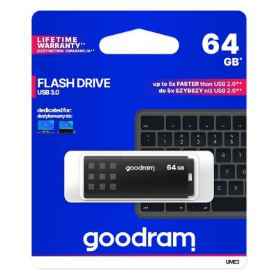 5. GoodRam UME3 UME3-0640K0R11 USB-Stick (64 GB; USB 3.0; schwarz)