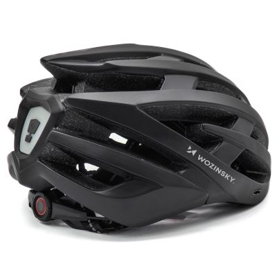 4. Wozinsky MTB-Fahrradhelm mit abnehmbarem Visier und USB-Rücklicht, Größe L – Schwarz