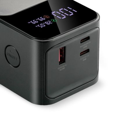7. EVERACTIVE POWERBANK 27.000 mAh, 1x USB, 2x USB-C, 162,5 W, QC4+, INTEGRIERTE TASCHENLAMPE, LCD-DISPLAY, SCHWARZ EB-27Q