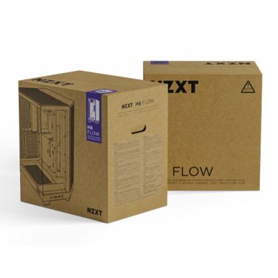 4. NZXT H6 Flow MIDI-Tower-Computergehäuse mit Fenster, Schwarz