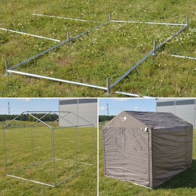 10. Gartengarage-Pavillon 1,57 x 2,19 x 1,7 m, grau, Saska Garten