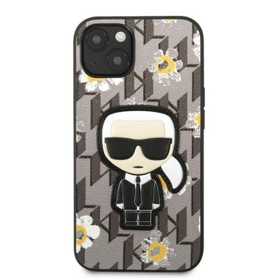 3. Karl Lagerfeld KLHCP13MPMNFIK1 iPhone 13 6.1" grau/grau Flower Ikonik Karl