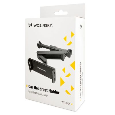 8. Wozinsky Verstellbarer Kopfstützenhalter für Tablet oder Telefon, Schwarz (WTHBK3)
