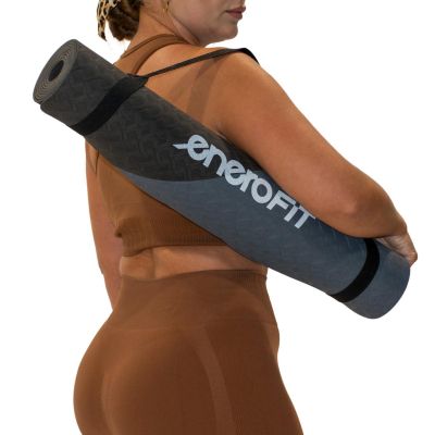 6. ENERO FIT Rutschfeste TPE-Yoga- und Fitnessmatte, Grau-Schwarz
