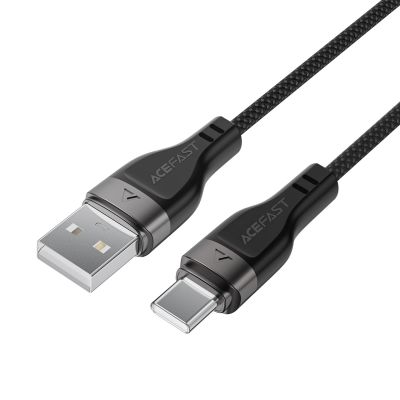 3. Acefast C11-04 USB-A - USB-C 3A Kabel 1,2m Magnetgeflecht - Schwarz