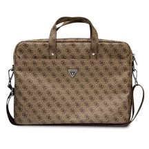 Guess Saffiano 4G Triangle Logo Tasche für einen 16'' Laptop – Braun