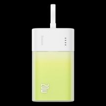 Baseus Popsicle 5200 mAh 20 W Powerbank mit integriertem Lightning Kabel (+ weißes Baseus Simple USB-C - USB-C 60 W/20 V/3 A/30 cm Kabel) - Weiß-Grün