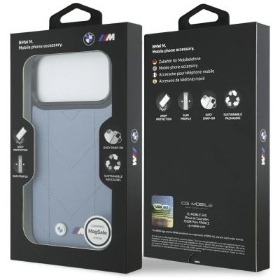 8. BMW M Quilted Logo MagSafe Case für iPhone 17 Pro Max – Blau