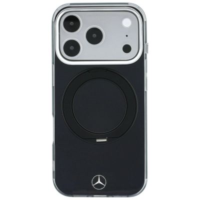 3. Mercedes Ring Stand Iconic Logo MagSafe Hülle für iPhone 18 Pro / 17 Pro - Schwarz