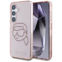 Karl Lagerfeld Rhinestones K. Head Logo Samsung Galaxy S25 Hülle, rosa