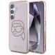 Karl Lagerfeld Rhinestones K. Head Logo Samsung Galaxy S25 Hülle, rosa