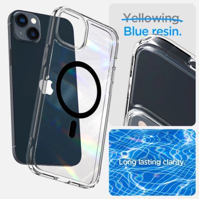 7. Spigen Ultra Hybrid Mag Case mit MagSafe für iPhone 14 Plus – Transparent und Schwarz