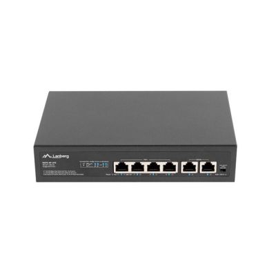 7. LANBERG Switch PoE+ Rack 10"/19" (4x 100 MB/s PoE+, 2x 100 MB/s) RSFE-4P-2FE-60