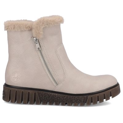 48. Damen-Stiefeletten mit Fellfutter, beige, Rieker Y3481-60