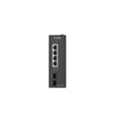 2. D-Link DIS-100G-06P Netzwerk-Switch, unmanaged L2 Gigabit Ethernet (10/100/1000), PoE-fähig, DIN-Schienenmontage, Schwarz