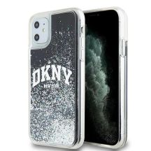 DKNY Liquid Glitter Big Logo Hülle für iPhone 11 / Xr - Schwarz