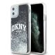 DKNY Liquid Glitter Big Logo Hülle für iPhone 11 / Xr - Schwarz