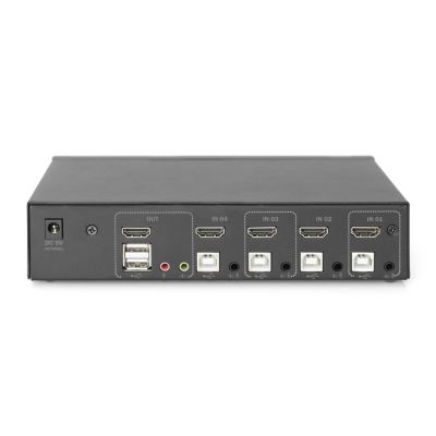 12. KVM-Switch, 4-Port, Einzeldisplay, 4K, HDMI